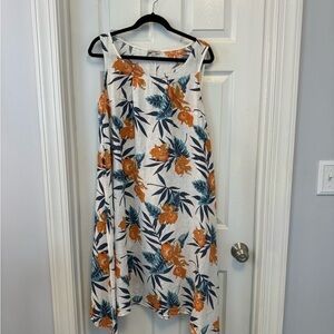 Marisa & Marie Italian Made Linen Summer Dress Sumner Floral Size L